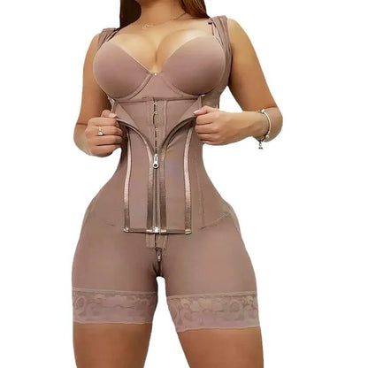 Fajas Shapewear Bodysuit Body Shaper Women 9-bone High Compression Girdles Double Tummy Control Full Body Open Crotch