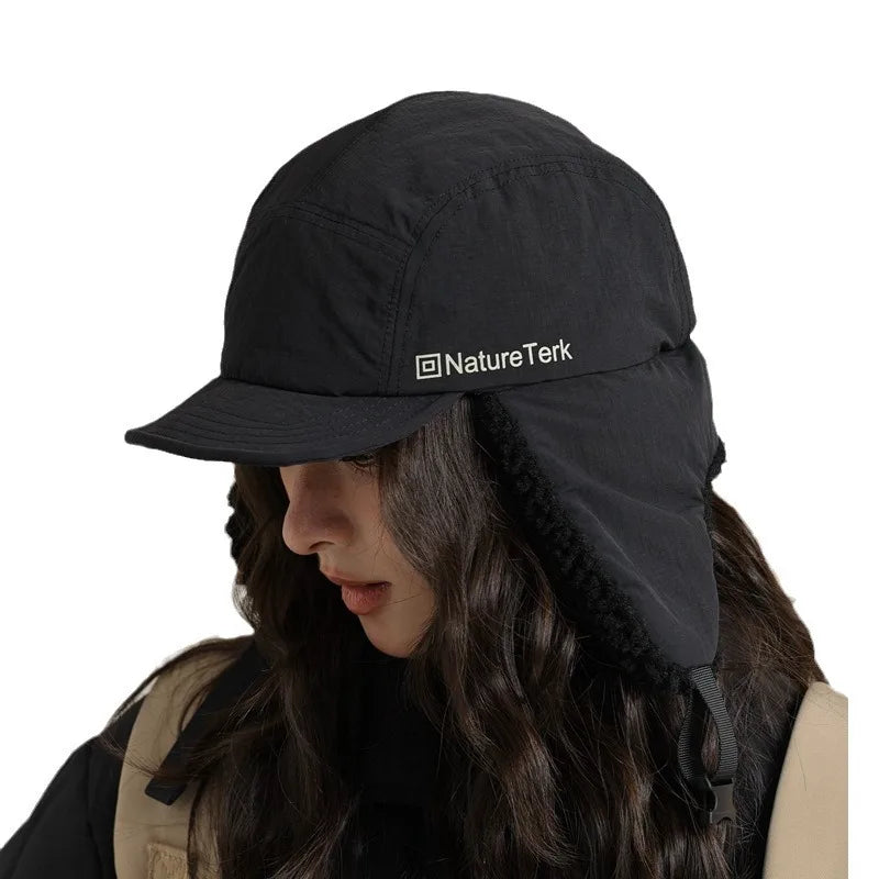 High Quality Unisex Winter Letter Printed Lei Feng Cap Fleece Lined Warm Outdoor Skiing Flight Hat Ear Protection Russian Hat