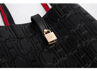 High-quality Fashionable Letter Printed Handbag Large Capacity Solid Color High-end Feel Versatile Women's Shoulder Bag