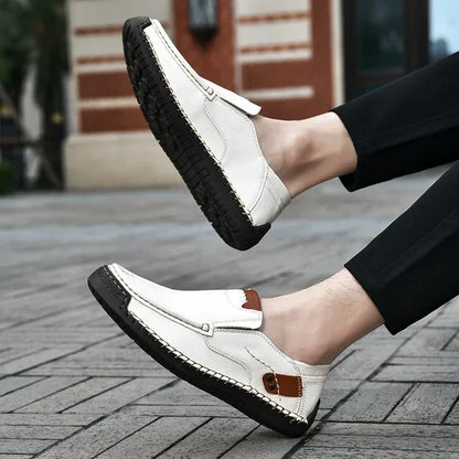 New Soft Men Loafers Slip On Leather Casual Shoes For Men Moccasins Plus Size 38-48 Flats Sneakers Men Handmade Design Man Shoes