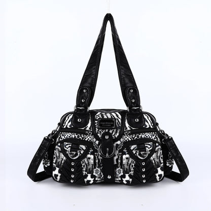 Women Handbags Fashion Satchel Top-handle Handbag PU Shoulder Bag 10.6"x8.3" Dumpling Pack Multi-pockets Shoulder Bags