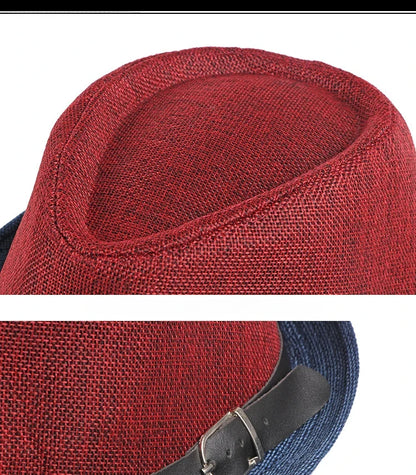 Spring and Summer Patchwork Men's Jazz Hat  Unisex Fashionable Fedoras Hat for Women