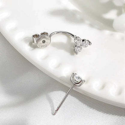 Certified All Moissanite Drop Earrings for Women Sparkling Birthday Gift for Girls S925 Sterling Silver Plated 18K