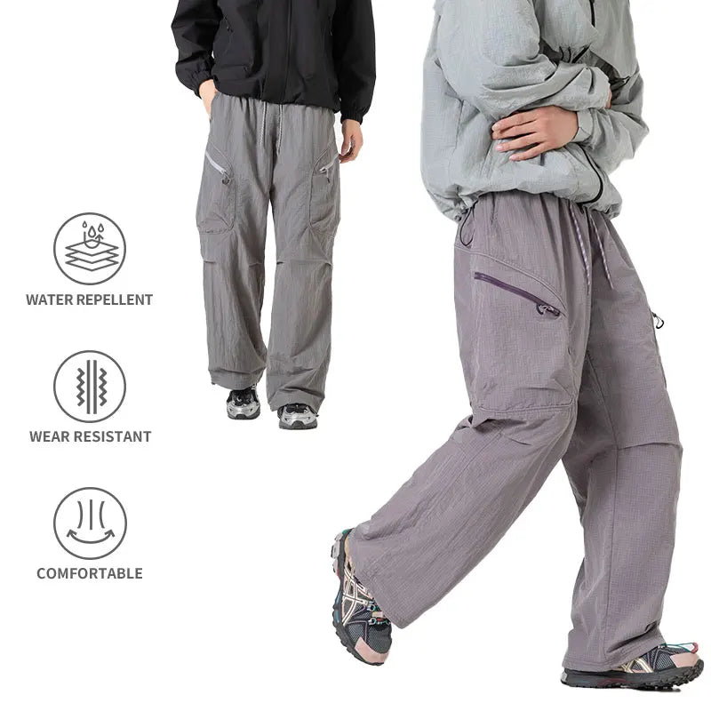 Male Hiking Pants Outdoor Waterproof Mountaineering Sports Trousers Autumn Elastic Waist Breathable Camping Fishing Cargo Pants