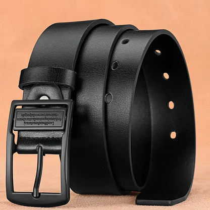 Leather Men's Belt Fashion Metal Alloy Pin Buckle Adult Luxury Brand Jeans Business Casual Waist Male Strap Brand