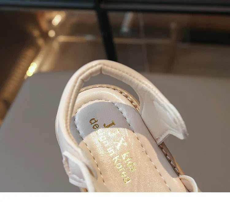 Summer Baby Girls Sandals Pu Leather Cartoon Strawberry Children's Beach Sandals Cowhide Non-slip Sole Kids Shoes
