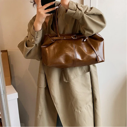 2025 New PU Leather Tote Bag Slouchy Hobo Handbag Fashion Shoulder Bag Large Top Handle Bag for Women Work Shopping Travel