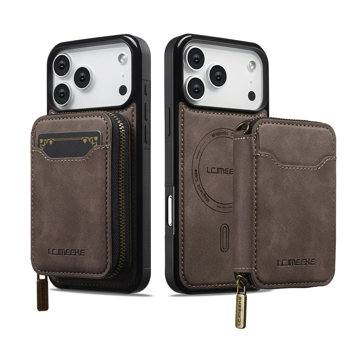 Detachable Magnetic Wallet Leather Phone Case for IPhone 17 Pro Max Air 16 Plus 15 14 13 12 11 Pro 16E Anti-Theft Brush Cover