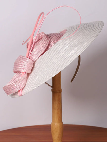 Fascinators Black White Weddings Pillbox Hat For Women Church Hat Sraw Fedora Black Wide Ladies Dress Kentucky Derby Hats