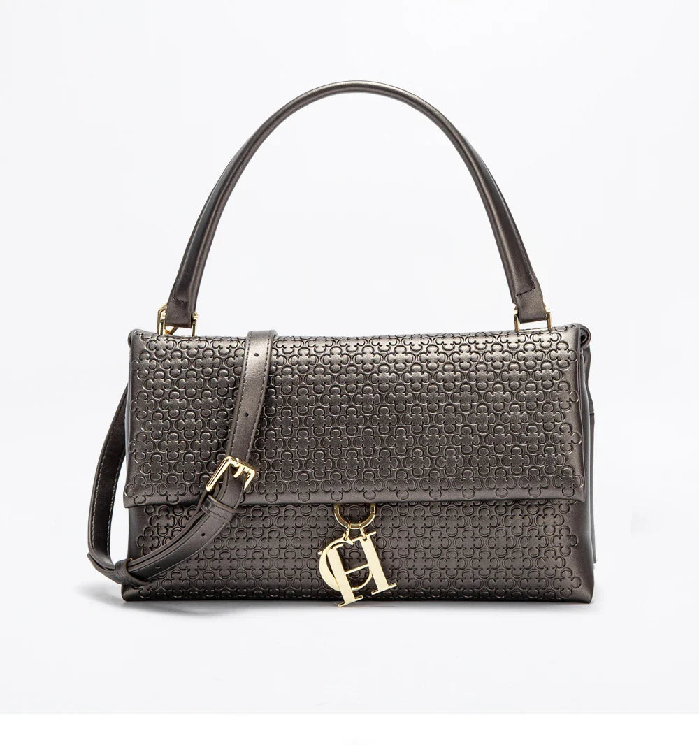 Unique Fashion Printed Women's Handbag Metal Accessories Solid Color Elegant Simplicity Women's Shoulder Bag