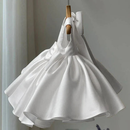 Big Bow Baby Girls Party Dress Toddler 1st Birthday Baptism Princess Kids Dresses for Girl White Wedding Prom Christmas Costumes