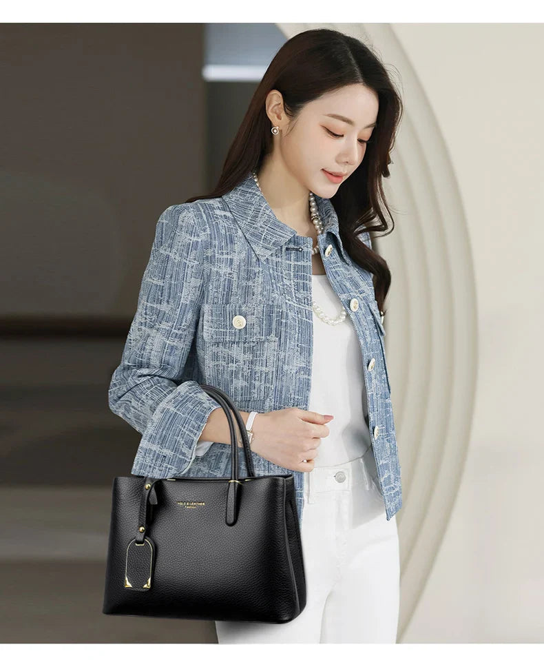 Solid Color pu leather Zipper Sweet Ladies Tote Bags on Sale 2025 High Quality Large Capacity Concise Shoulder Bags for Women