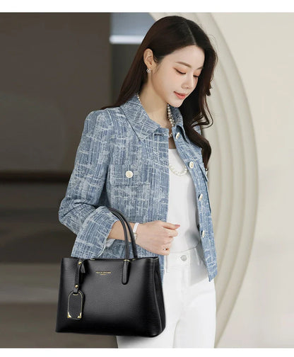 Solid Color pu leather Zipper Sweet Ladies Tote Bags on Sale 2025 High Quality Large Capacity Concise Shoulder Bags for Women