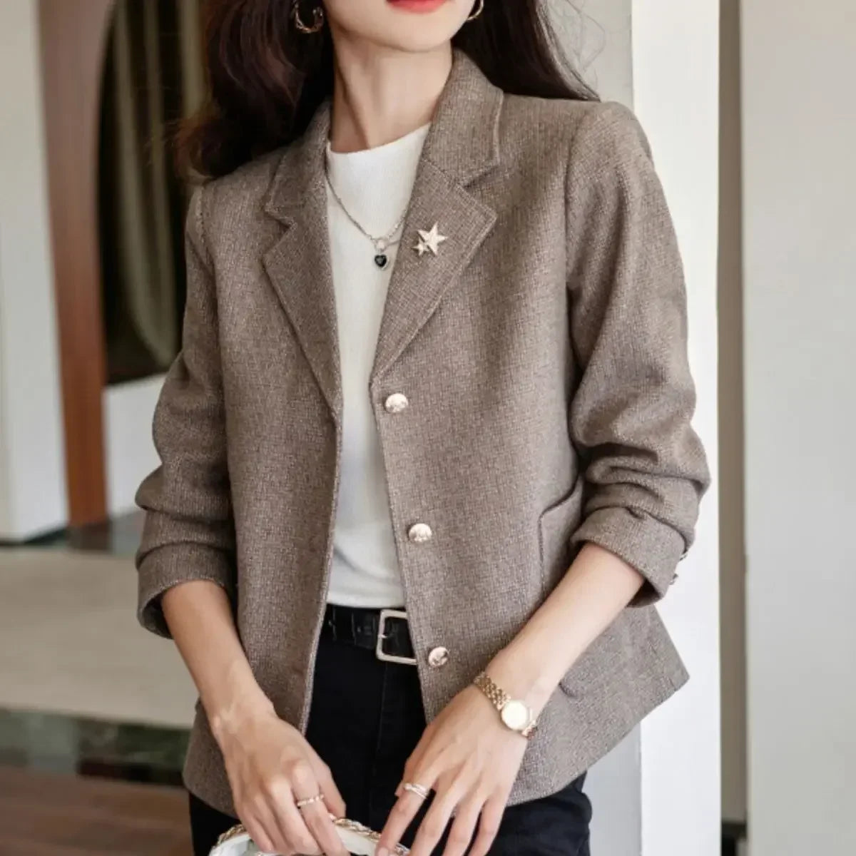 Long Sleeve 2025 New Arrivals Solid Outerwear Casual In Promotion Women's Blazers Korean Fashion Bring Female Coats and Jackets