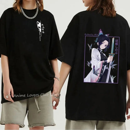 Japanese Anime Demon Slayer Graphic Print T Shirt Fashion Casual Crew Neck Short Sleeve Plus Size T Shirt Women