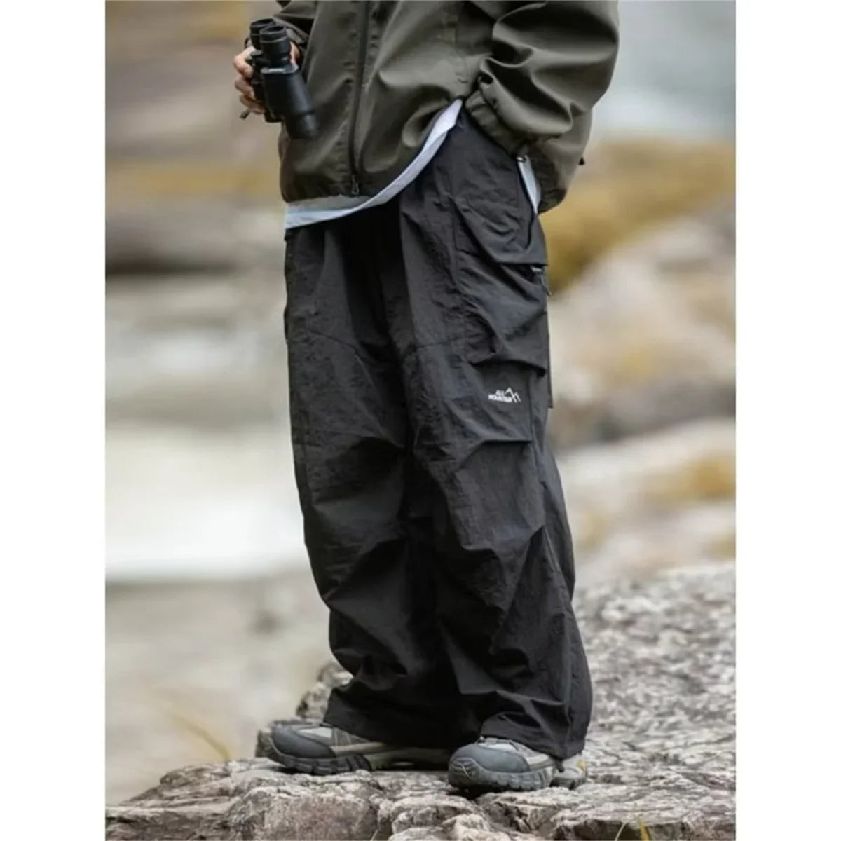 New Trendy New Men's Spring/Summer Breathable Outdoor Cargo Parachute Pants Leisure Hiking Mountaineering Water-resist Pants