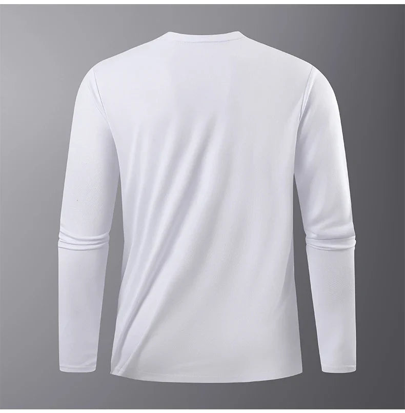 Men's Summer Long Sleeve Tops Outdoor Elastic Quick-Drying Breathable Cool Sweatshirt Men Jogging Reflective Strip Sweatshirt