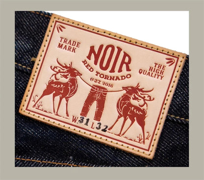 21oz Selvedge Denim Straight Cut Jeans Indigo Rugged Style Men Pants