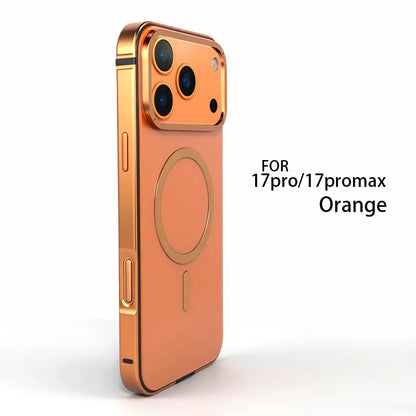 Magnetic Original Phone Case For iPhone 17 Pro Max 17Pro 16 15 Pro Max High End Metal Frame Anti Drop protective cover
