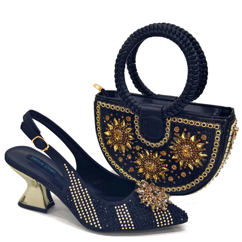 Elegant Women's Shoes and Bag Sets Wedding Party Bags and Shoes Comfortable Mid Heel Shoes Commuting Shoes for Women