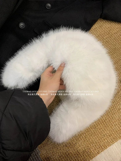 Korean Ins Imitation Mink Plush Hat Winter Women Ear Protection Bomber Hats Fashion Warm Fluffy Faux Fur Ski Beanies Y2k Gift