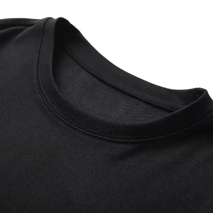 Men's Crew Neck T-Shirt Vibrant Gradient Letter Print Short Sleeve Soft Fabric Casual Daily Top With Stylish Typography