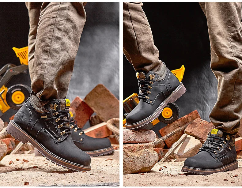 Natural Cow Leather Men’s Women Boots Handmade Retro Winter Autumn Shoes Ankle Snow Boots for Men Top Quality Shoes Dropshipping