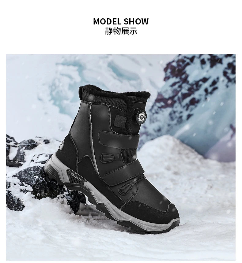 Men's Waterproof Snow Boots Midsole Warm Winter Outdoor Shoes With Slip Resistant Abrasion Resistant Outdoor Boots Men