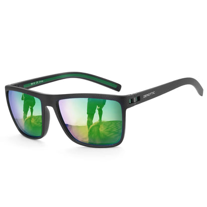 Polarized Sunglasses for Men Shades Lightweight TR90 Frame UV400 Protection Square Outdoor Trave Driving Sun Glasses