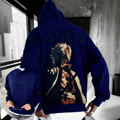 Demon Slayer: Kimetsu no Yaiba Men Hoodie Sweatshirt Sanemi Shinazugawa Anime Spring Autumn Boy Long-sleeved Parent-child Outfit