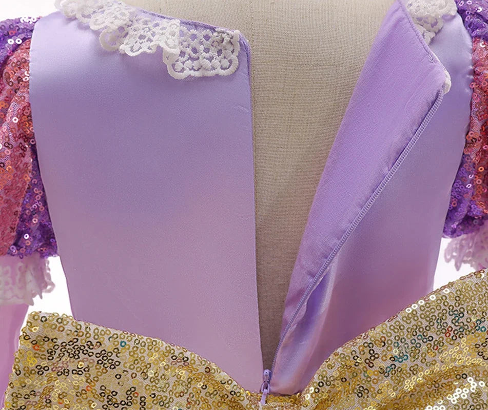 Rapunzel Purple Dress Princess Costume Sets Children Birthday Carnival Halloween Party Fancy Girls Ball Gown Cosplay Clothes