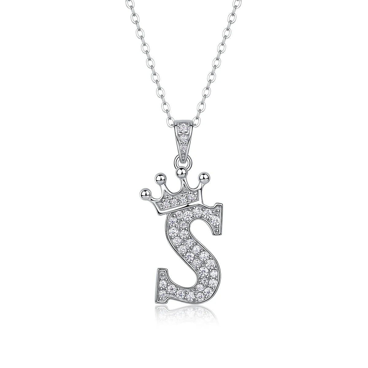 925 Silver Initial Necklace Sparkling Full Moissanite Diamond Pendant Charm Necklaces for Women Letter Name Choker Jewelry Gift
