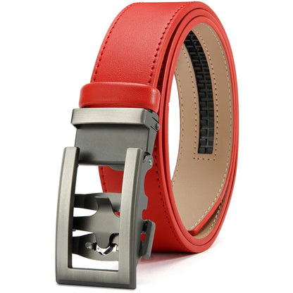 DOOPAI New Mens Belt Hollow Automatic Mens Belt Genuine Leather Luxury Belt  For Men Belt Male Strap Male Metal Automatic Buckle