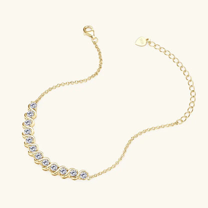 Real 3mm D Color Moissanite Infinity Bracelet for Women 925 Silver Adjustable Chain 2025 Trend Certified Fine Jewelry Gift