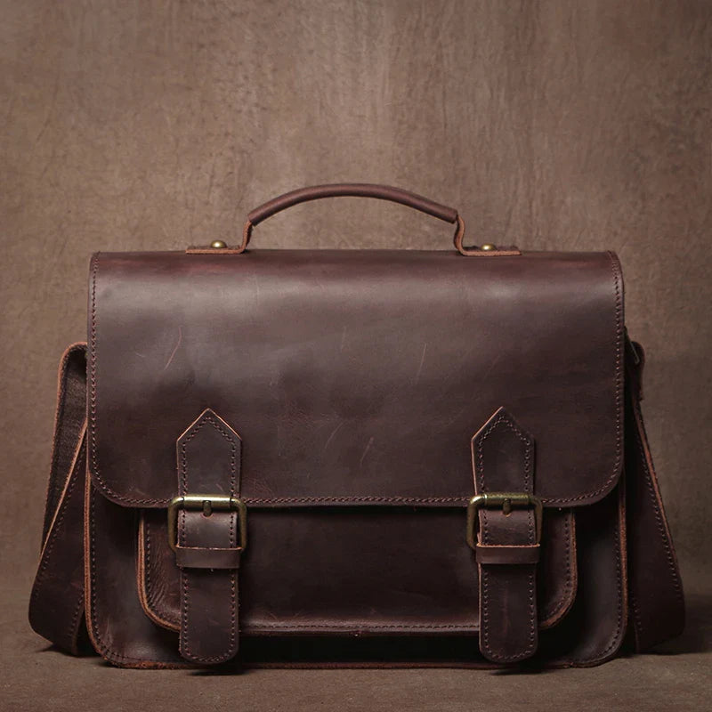 Retro Real Leather Messenger Bags Men and Women Shoulder Bag Natural Cowhide Crossbody Casual Handbag Luxury Cambridge Bags