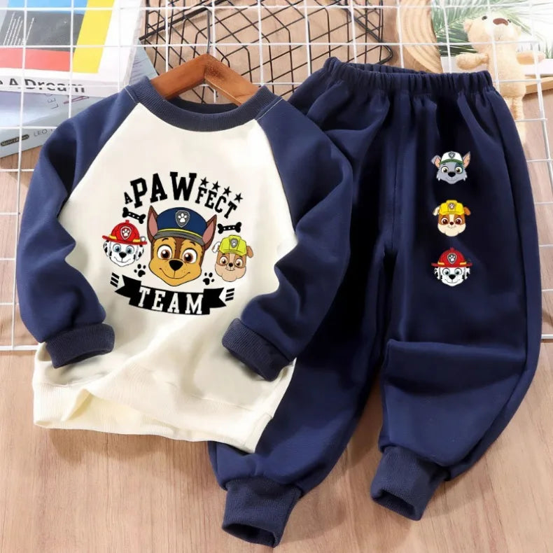 Print Boys Spliced Sweatshirts 2-piece Sets Kids O Neck Hoodies and Pant 2pcs Set Kids Sport Clothes Suit Spring Fall