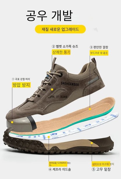 Fashion Steel Toe Cap Shoes For Men Anti Scalding Anti Smashing Wrok Safety Boots And Anti Puncture Protective Male Footwear