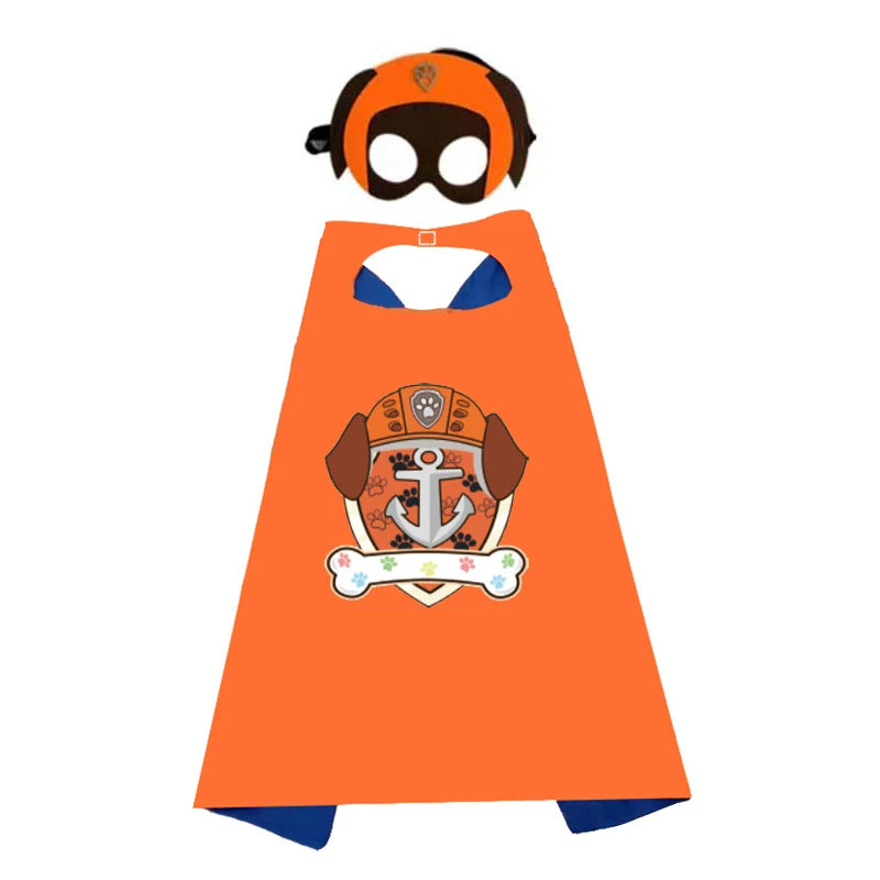 Anime Dog Patrol Cape Kids Cloak Eye Mask Marshall Chase Skye Zuma Rubble Rocky Cloak Children Cosplay Costume Halloween Costume