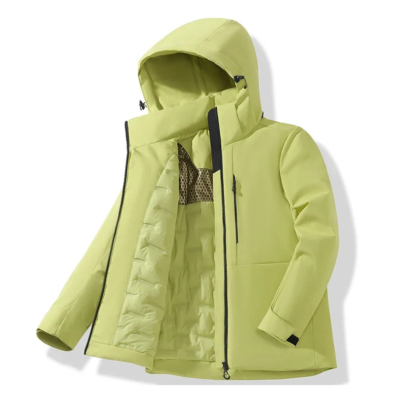Warm Fleece Jacket Men Women Waterproof Windproof Winter Coat Unisex Outdoor Hiking Camping Skiing Climbing Windbreaker