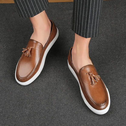 Zapatos De Hombre Loafers Men's Tassel Slip-On Comfortable Men Leather Shoes Casual Shoes Fashion Oxford Shoes Large Size 38-47