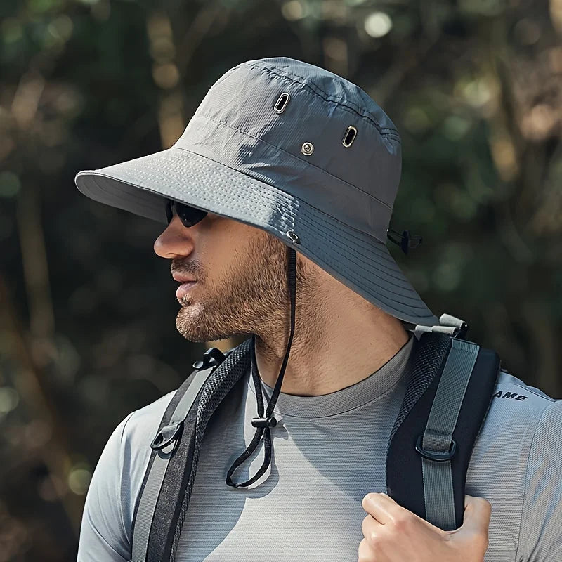 New Fisherman's Hat Fashionable and Versatile Sunscreen Mountaineering Hat Adjustable Breathable Waterproof Outdoor Camping Hat