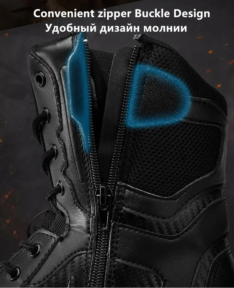 Outdoor Waterproof Safety Shoes Security Steel Toe Cap Men's Boots Working Steel Toe Anti-Smashing Men's Work Boots Size 47