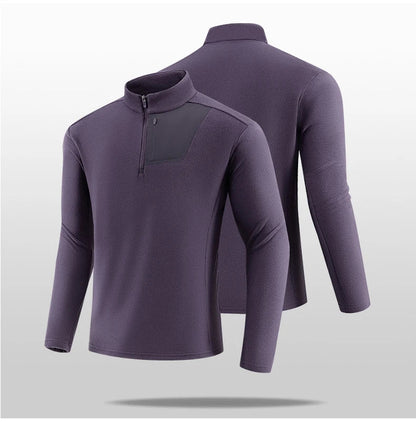 High-quality Outdoor Sports Inner Lining Autumn/Winter Warm Long-sleeved Stand-up Collar T-shirts Running Jackets Tops