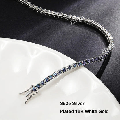 Luxury 3/4/5MM Full Blue Green Moissanite Tennis Bracelet for Men Women S925 Red Pass Diamond Test Bracelets Wholesale Gift