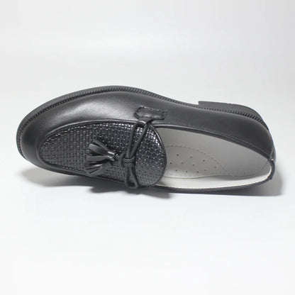 2023 Boys Shoes With Tassel Matte Black PU Leather Loafer Slip on Embossing Moccasins For Kids Boy Dress Shoe Italian Breathable