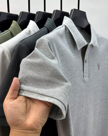 100% pure cotton high-end brand men's short sleeve polo shirt comfort lightweight summer casual T-shirt youthful fashionable top