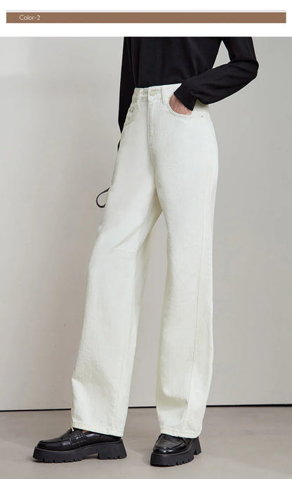 Minimalist 2025 Autumn New Arrival Pants Minimalism Retro Casual Office Lady Pure Cotton Jeans Women Denim Trouser 12543141