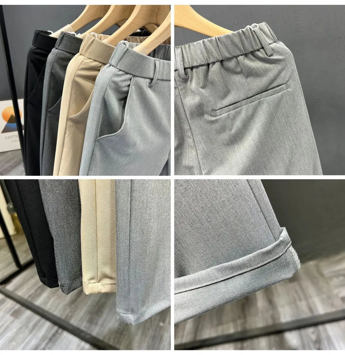 Men's Clothing Summer Fashion Business Casual All Match Suit Pants Formal Strecth Solid Straight Slim Trousers Pantalones Hombre
