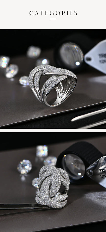 Design D Color Moissanite Ring for Women Man 925 Sterling Silver Diamond Test Pass Anniversary Rings Original Jewelry