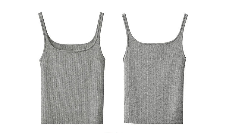 Women's Tank 2026 Summer New Solid Color Slim Fit Short Cami Square U-Neck Crop Sleeveless Layering Vest For Women 12622083
